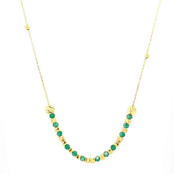 
	Gold Turquoise and Black Crystal Design Necklace