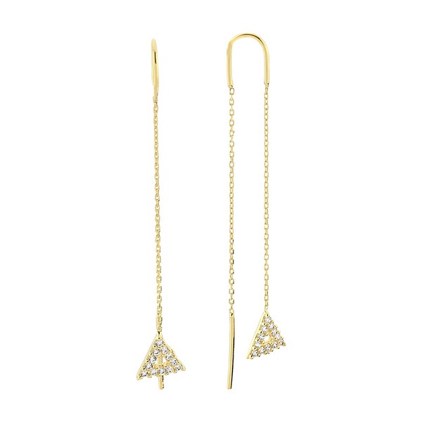 
	Gold Triangle Design Earrings, 