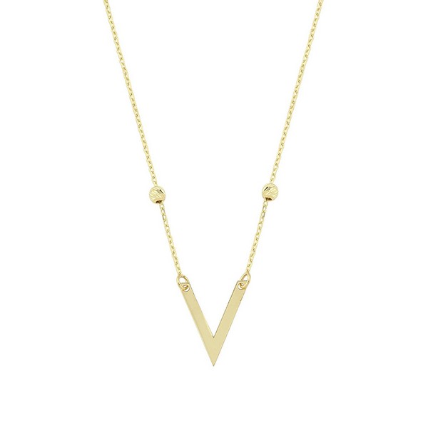 
	Gold V Design Necklace, 