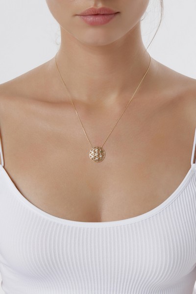 
	Gold Flower of Life Design Necklace