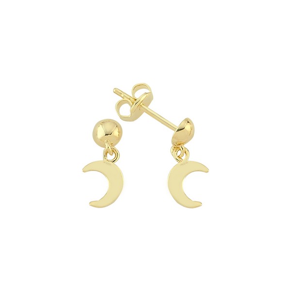 
	Gold New Moon Design Dangle Earrings, 