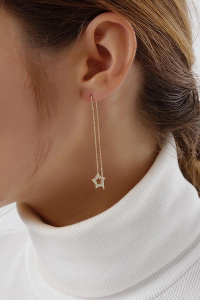 
	Gold Star Design Earrings, 
