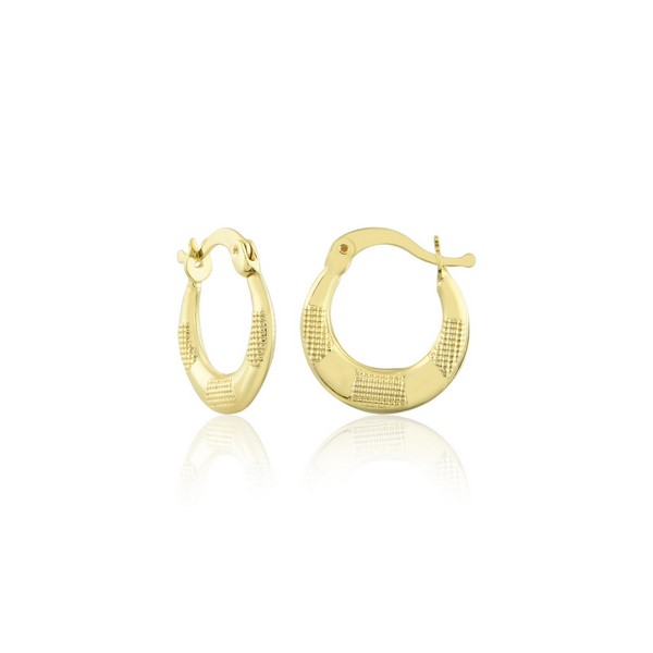 
	Spotted Gold Shiny Hoop Earrings 12 mm