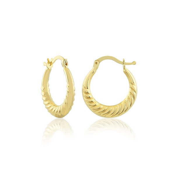 	Gold Knit Hoop Earrings 16.9 mm  3.2 mm